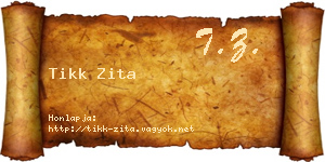 Tikk Zita névjegykártya