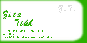 zita tikk business card